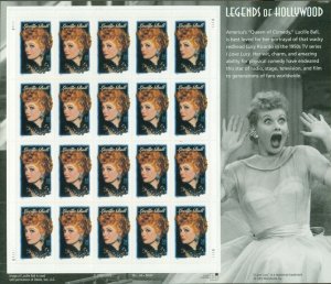 US: 2001 LUCY LUCILLE BALL- LEGENDS OF HOLLYWOOD; Sheet Sc 3523; 34 Cents Values