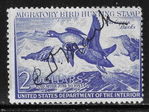 Scott # RW19   Lot E950   $2.00 Duck Hunting Stamp   Used