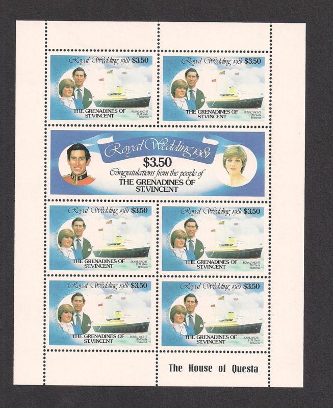 ST. VINCENT GRENADINES SC# 213 VF MNH 1981 SHEETLET/7