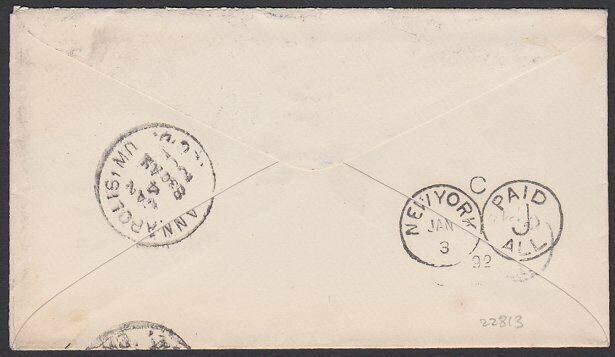 HAITI 1891 pair 5c on cover PORT AU PRINCE to Annapolis USA................22813