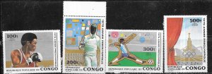Peoples Republic of Congo #C57-C60 79 Olympics (MNH) CV $10.35