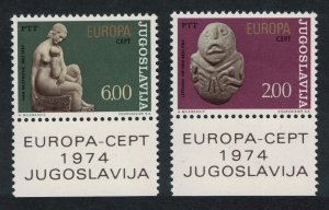 Yugoslavia Europa Sculptures 2v Margins 1974 MNH SG#1603-1604