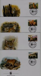 Tajikistan 185 FDC WWF-02/Cats