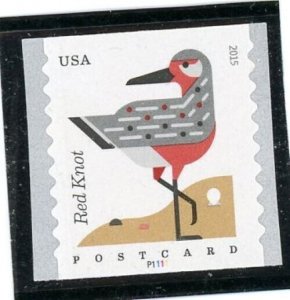 US  4998a Coastal Birds - Red Knot -  PNC Single - MNH - 2015 - P1111