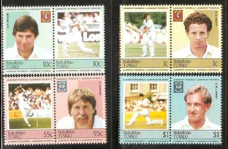 Tuvalu - Nukufetau 1985 Famous Cricket Player Sport 8v MNH # 0739