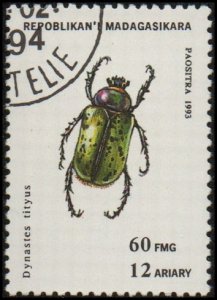 Malagasy Republic 1217 - Cto - 60fr Eastern Hercules Beetle (1994)