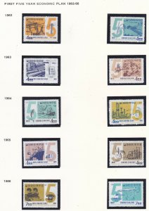 Korea 400-409 Mint OG 1962-66 1st 5 Year Plan Complete Set of 10 Scv $102.00