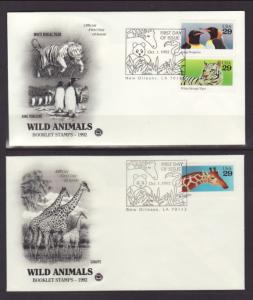 US 2705-2709 Wild Animals 1992 U/A S/3 FDC