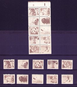 US MNH - Sc 1880-1889 Booklet & 10 Singles 18c 1981