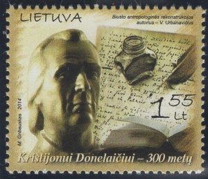 Lithuania 2014 MNH Sc 1015 1.55 l Kristijonui Donelaiciui, poet