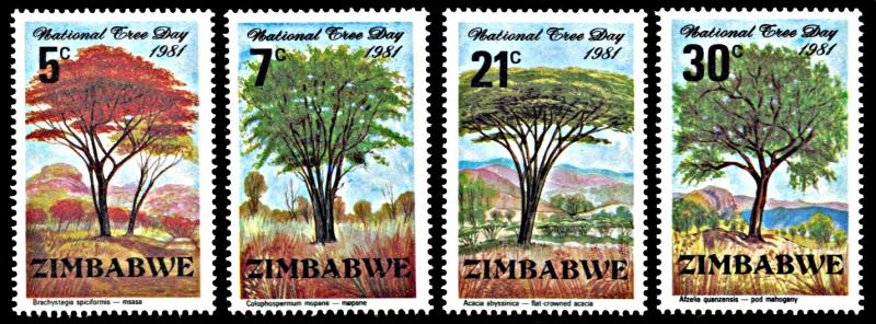 Zimbabwe 442-445, MNH, Trees