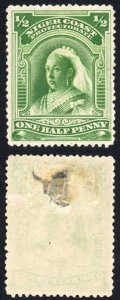 Nigeria SG66var 1897 1/2d Green Varieties Wmk Crown CA Perf 14.5 x 15 M/M