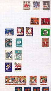 S.Africa Usa Germany Denmark Christmas Cinderella Labels Appx 200 (job 701)