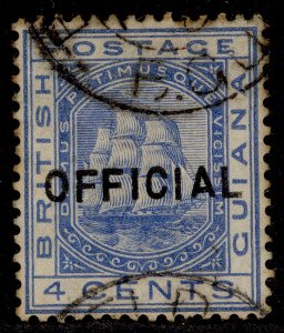 BRITISH GUIANA QV SG O8, 4c blue, USED. Cat £30.