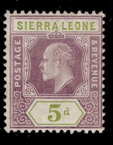 SIERRA LEONE EDVII SG106, 5d purple and olive-green, LH MINT. Cat £26.