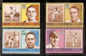 Nevis 1985 Famous Cricket Players Sc 383-89 8v MNH # 2924