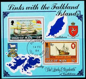 Isle of Man. 1984 Links with Falkland Is Miniature Sheet. S.G.MS264  Fine Used