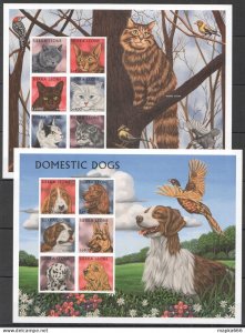 M0335 Imperf Sierra Leone Fauna Pets Domestic Cats & Dogs 2Kb Mnh