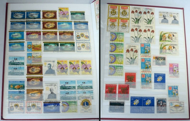 COLOMBIA Airmail Postage Latin America Stamps Block Sheet Collection Album