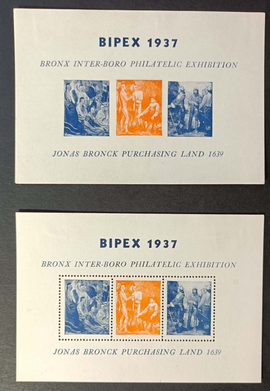 Bipex - Bronx Inter-Boro Philatelic Exhibition - Souvenir Sheets- HR - 1937