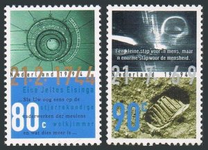 Netherlands 860-861,MNH.Mi 1514-1515. 1st manned Moon landing, 25th Ann. 1994.