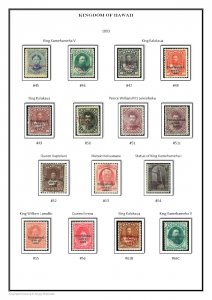 KINGDOM OF HAWAII 1851-1899 PDF (DIGITAL)  STAMP ALBUM PAGES