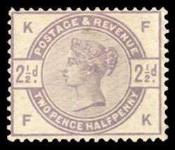 British Commonwealth - Great Britain #101 Cat$110, 1884 2 1/2p lilac, hinged