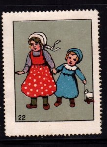 German Advertising Stamp - Girls with Toy #22