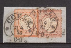 Germany #19 #16 Used On Piece With Coelon Horseshoe Cancel