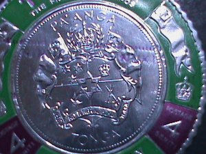 ​TONGA 1967 SC#177 EMBROSSED PALLADIUM FOIL-KING TAUFAAHAU IV LARGE COIN MINT