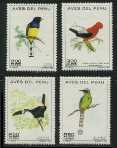 Peru 1972 Sc C336, C338-C340 Birds Motmot Cock-of-the-Rock Trogon CV $17.65