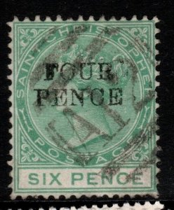 ST.CHRISTOPHER SG22 1884 4d on 6d GREEN USED