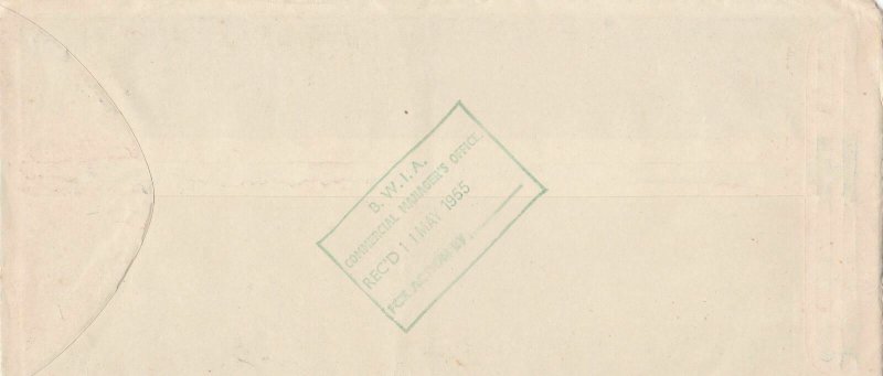 Jamaica BOAC 1955 Trinidad West Indies Large Stamps Cover ref 22859