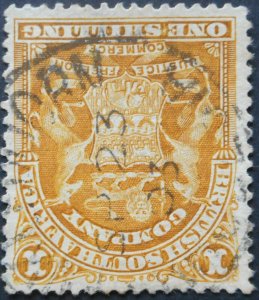 Rhodesia 1898 One Shilling with ENKELDOORN Month Day (SC) postmark