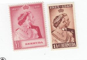 BERMUDA # 133-134 VF-MNH KGV1 1948 SILVER WEDDING ISSUES LOWER VALUE MXLH