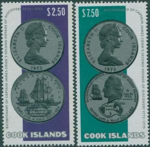 Cook Islands 1974 SG492-493 Cook Second Voyage set MLH