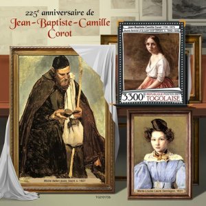 Togo 2021 MNH Art Stamps Jean-Baptiste-Camielle Corot Paintings 1v S/S