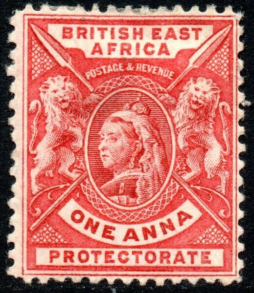 1896 Sg 66 British East Africa 1d carmine-rose Mounted Mint