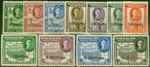 Somaliland 1951 New Currency Set of 11 SG125-135 Fine LMM