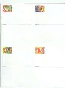 US UX404a 2003 Postal cards; sheet containing all 4 designs; Scott #UX401-#UX404 Holiday music makers