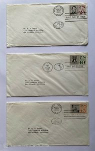 3 US COVERS , FDC 	US AIRMAIL , 15C ORANGE 	1959	NEW YORK , NY 		SINGLR 	15	CENT