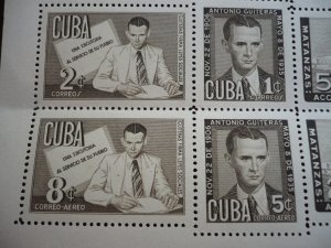 Stamps - Cuba- Scott# C49a - Mint Hinged Souvenir Sheet of 6 Stamps - Perforated