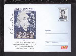 Romania Einstein Postal Envelope Unused