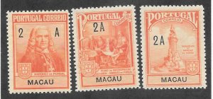 Macao Scott RA1 - RA3 MNH Complete set Postal tax stamps 2017 CV $8.75+