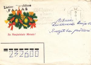 Lithuania Meter Cover - Russian Currency with Pastas Stamp