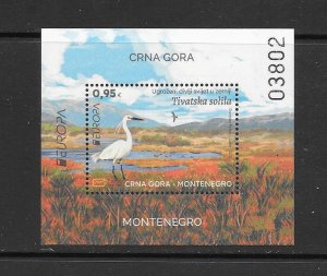 BIRDS - MONTENEGRO   EUROPA 2021  S/S    MNH