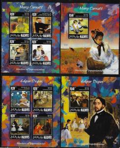 Maldives 3122-41 Impressionist Paintings Mint NH