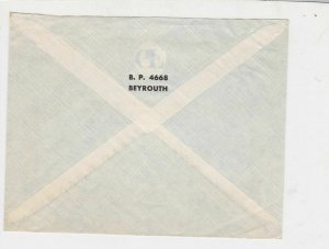 Lebanon 1965 Beirut Riyad Bank Beirut Cancel  Airmail Stamps Cover ref R17653 
