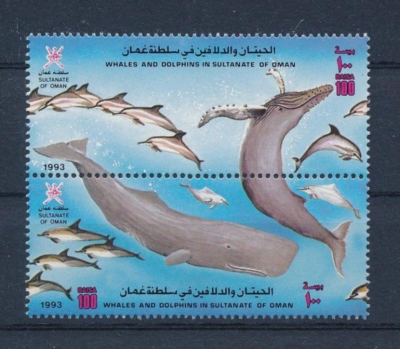 [32725] Oman 1993 Marine Life Dolphins Whales MNH