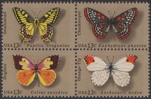 SC#1712-15 13¢ Butterflies Block of Four (1977) MNH